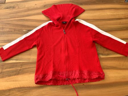 Bogner super stylische Strickjacke rot/weiss Gr. 36