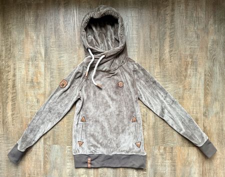 NAKETANO Samt-Hoodie, Kapuzenpullover, braun, Gr. S / 36