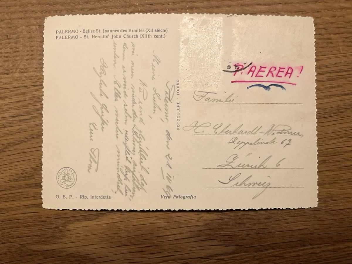 Cartoline postali: Alte Ansichtskarte Palermo, Kirche S. Giovanni degli Eremiti – Usato da Hinwil venduto da Chuan2 1