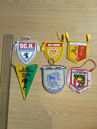 6 fanions Bienne, Herisau...