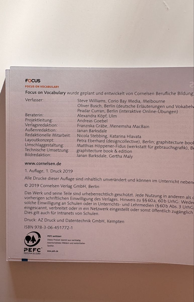 Libri: Focus on Vocabulary 3rd Edition Cornelsen Buch – Usato da Mümliswil venduto da hes_mhn8 2