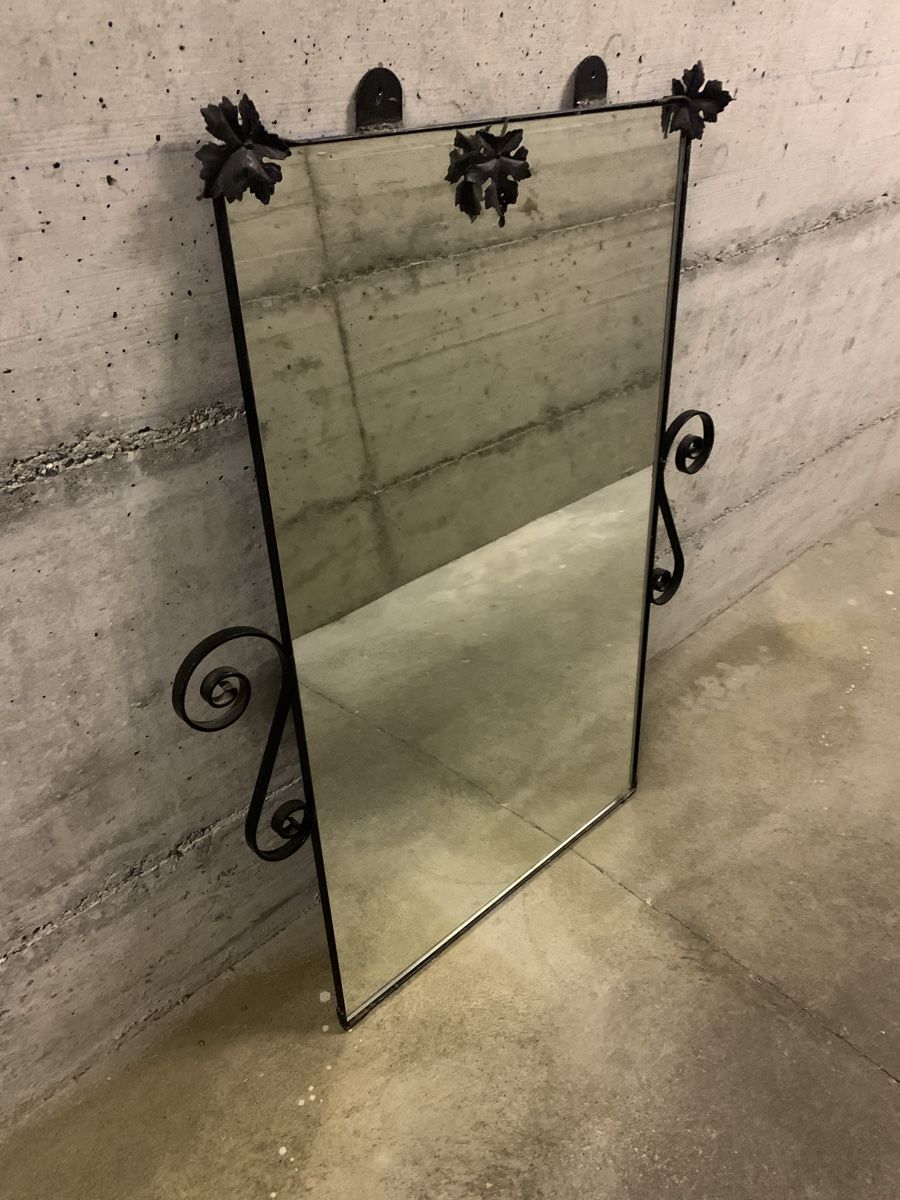 Specchi: Miroir vintage en fer forgé avec décor de feuilles – Usato da Vessy venduto da Panpan2 1