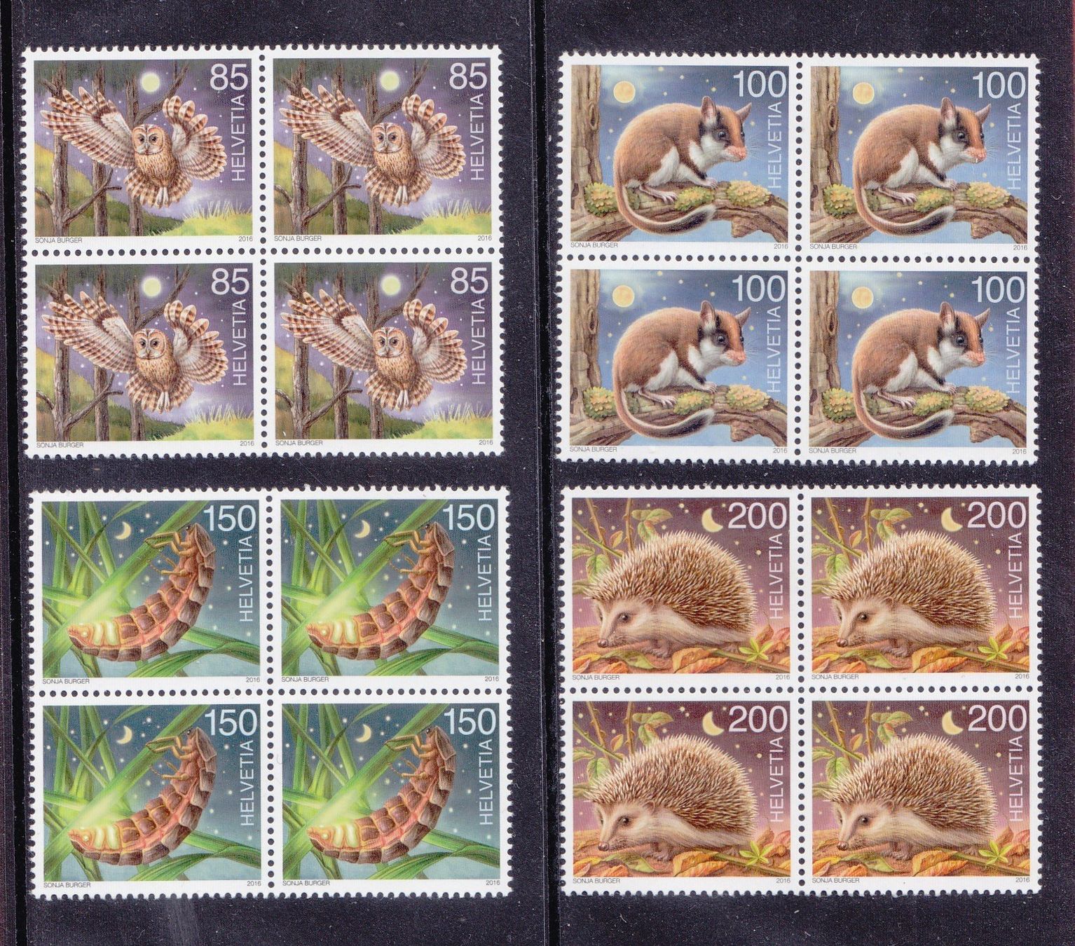 Tutti i francobolli: 2016   Viererblock  Satz  Wildtiere   ** Postfrisch ** – Nuovo (secondo la descrizione) da Adliswil venduto da Aenti
