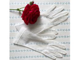 Handschuhe Netz weiss Nylon leicht Gr. 6.5 VINTAGE 1960s