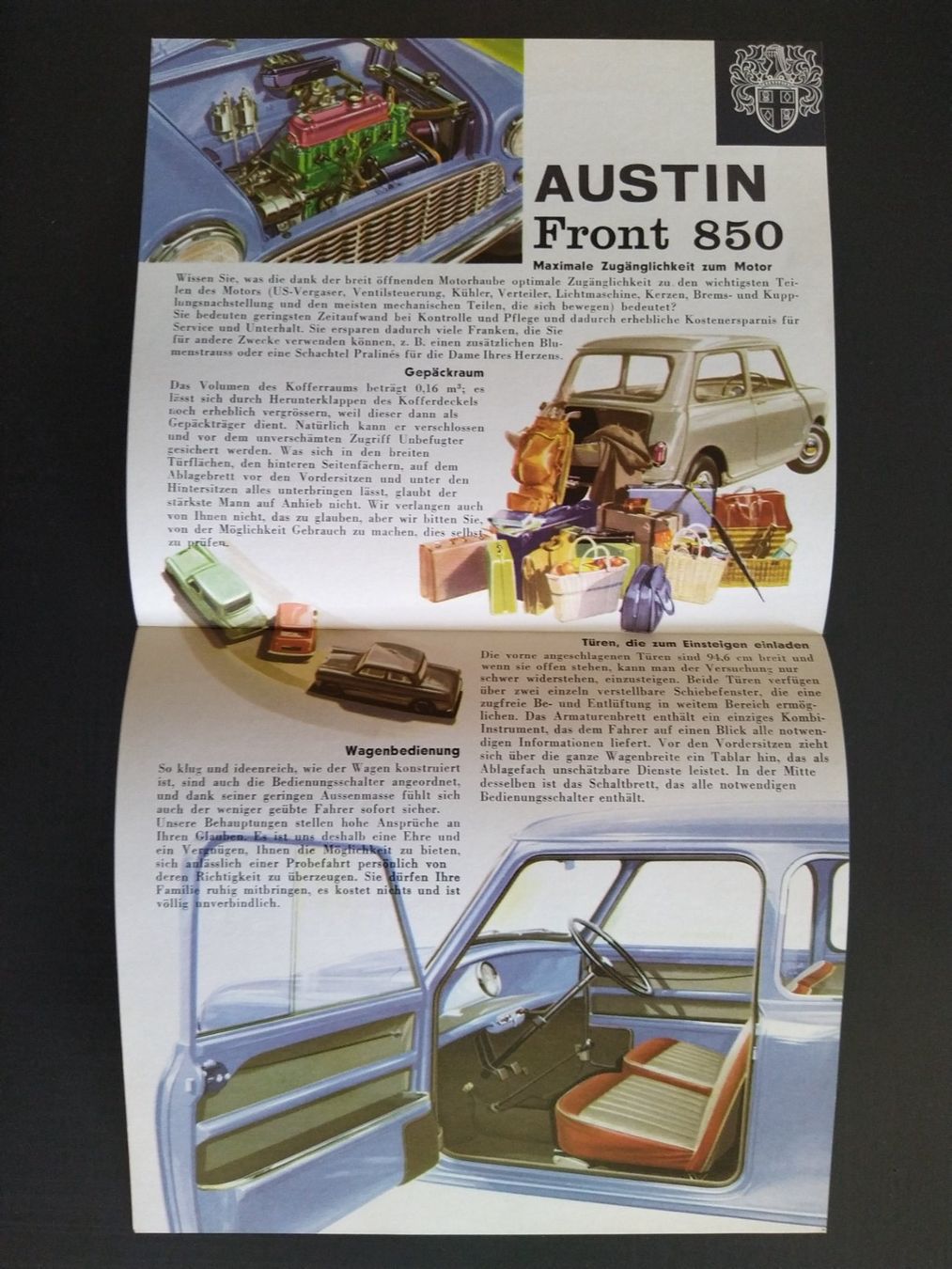 Mini Documenti: Original CH- Prospekt AUSTIN Mini 850 Front 1959 oder 1960 – Usato da Bern venduto da micky031 1