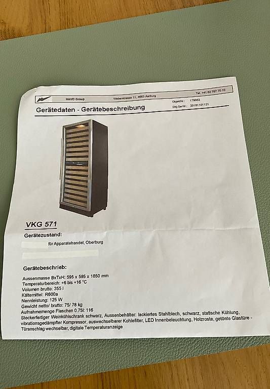 Frigoriferi: Weinkühlschrank Gastro HAVO Neu – Usato da Burgdorf venduto da dkwhummel 4