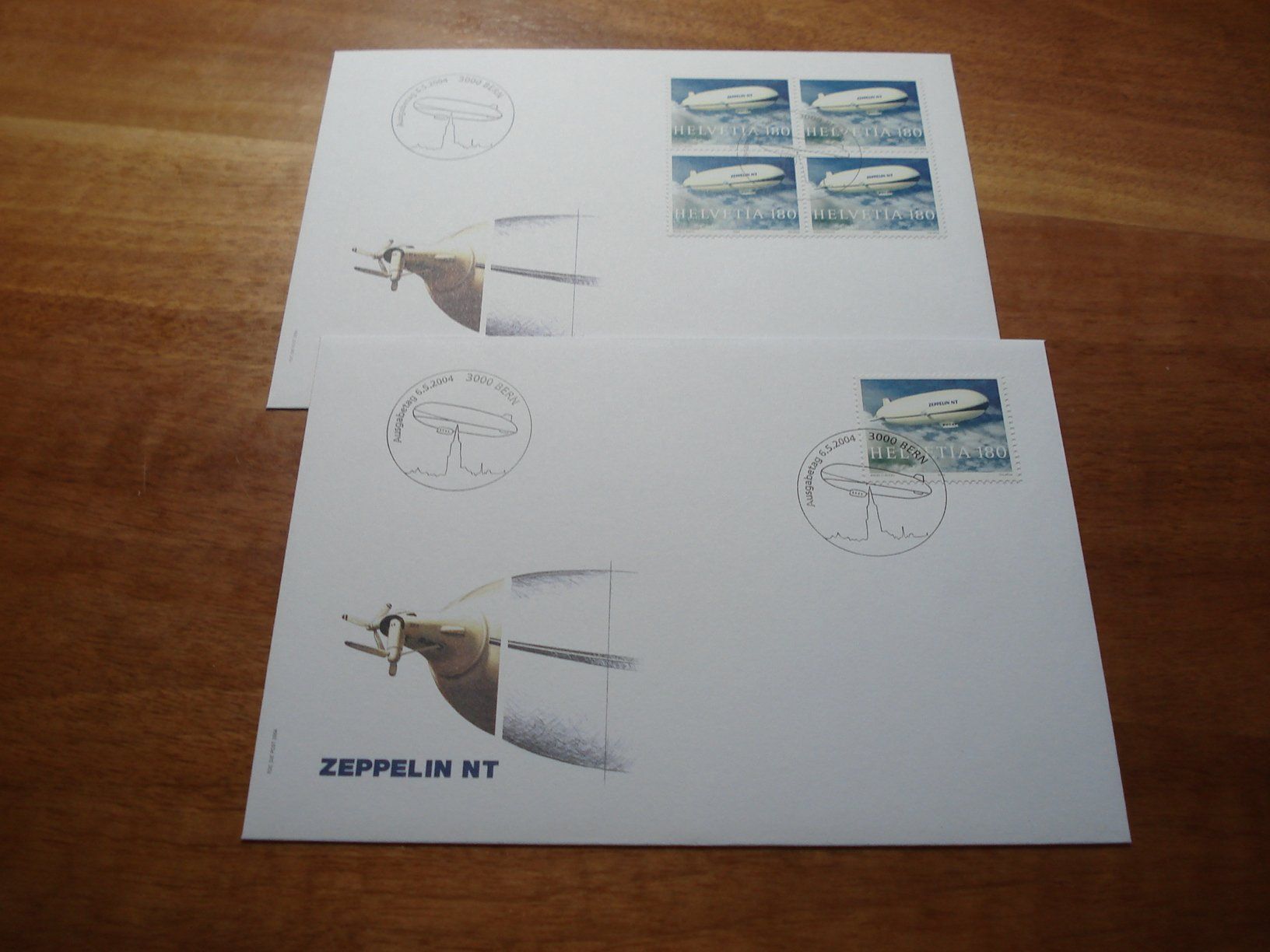 Tous les timbres: Zeppelin NT 2004, FDC Einzel + 4erblock – D'occasion à Niederwil AG par morostahu 1