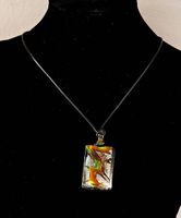 Pendentif en verre de Murano / style Aventurine