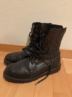 MaxMara Black Leather Combat Boots, EU 39, Vibram Sole