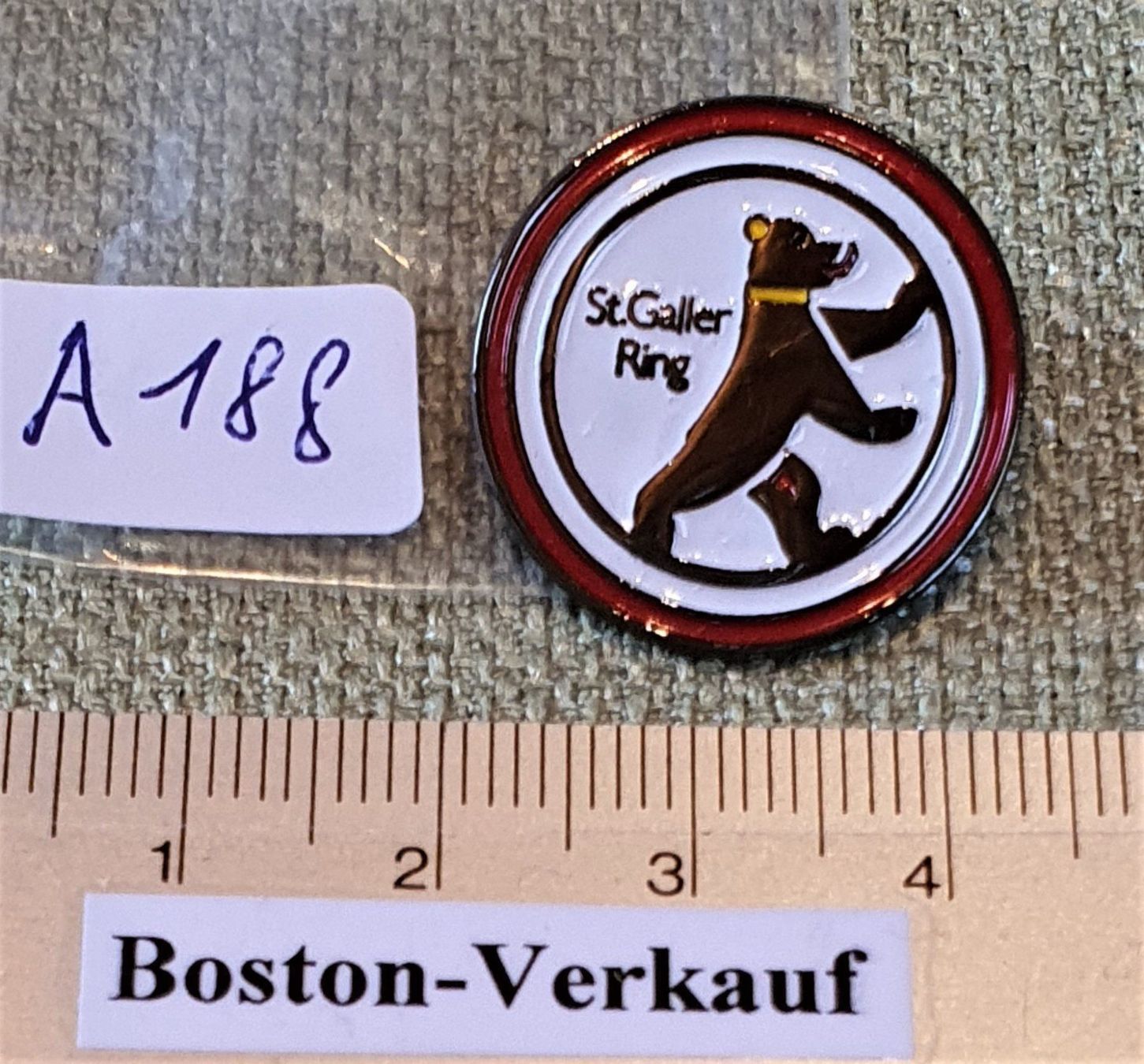 Placchette & Badge: A188 - Pin  St. Galler Ring / Bär – Usato da Reinach BL venduto da Boston-Verkauf 2