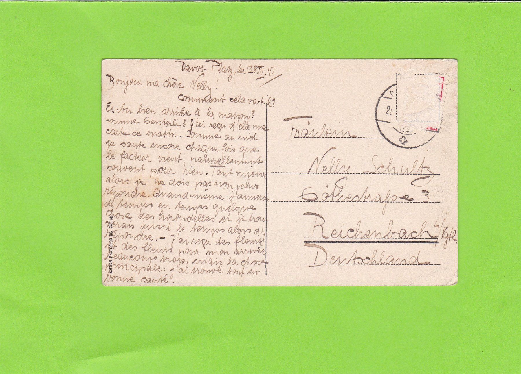 Cartoline postali: Davos-Glaris – Usato da St. Peterzell venduto da neckertal 1