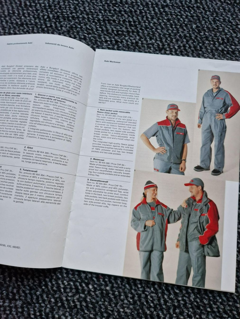 Aebi Trattori: Original Aebi Work Wear / Werbematerial Liste – Usato da Dürnten venduto da Bachtel84 1