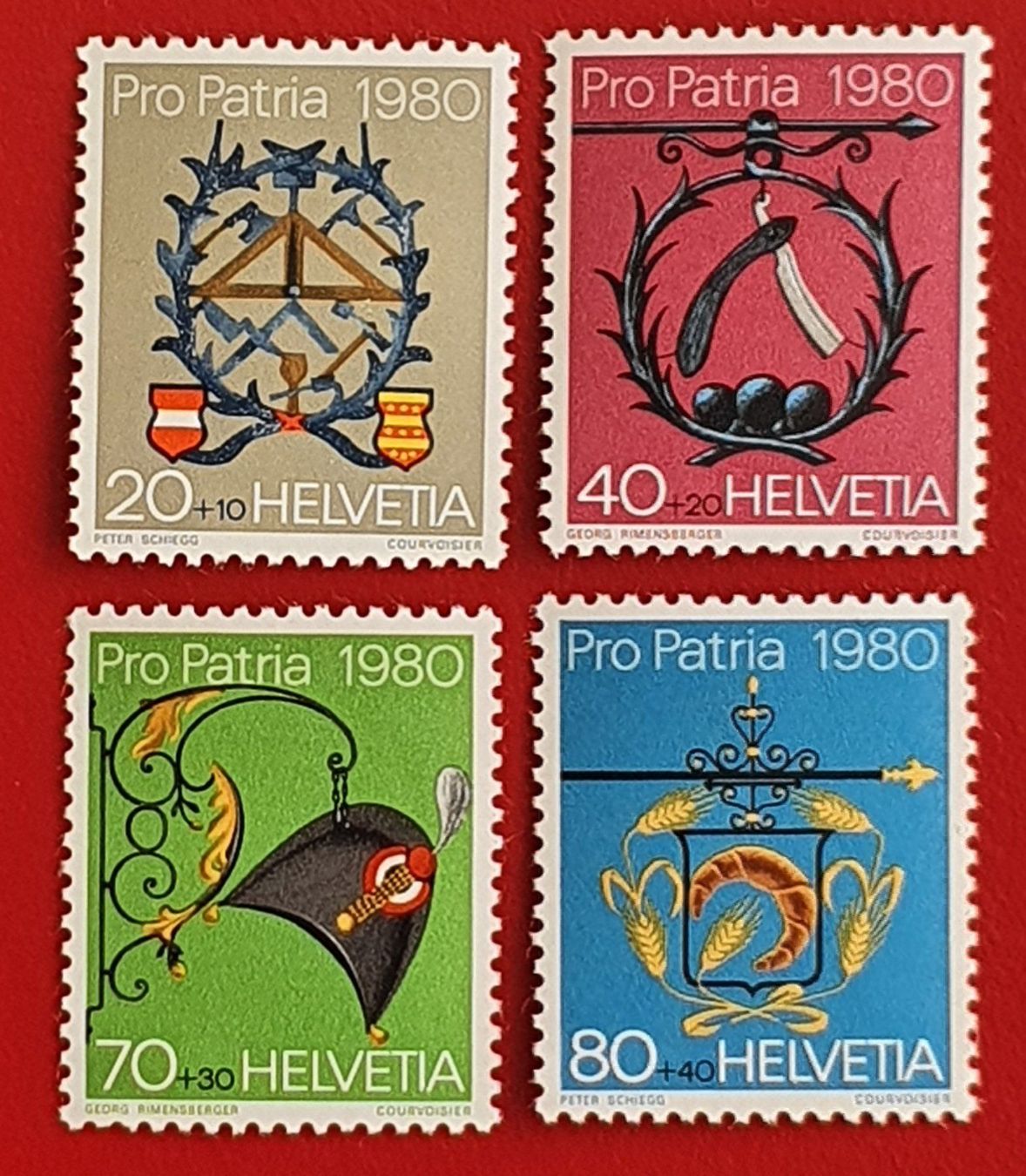 Tutti i francobolli: PRO PATRIA SATZ 186 - 189 1980** POSTFRISCH – Nuovo (secondo la descrizione) da Düdingen venduto da Quartierstrasse