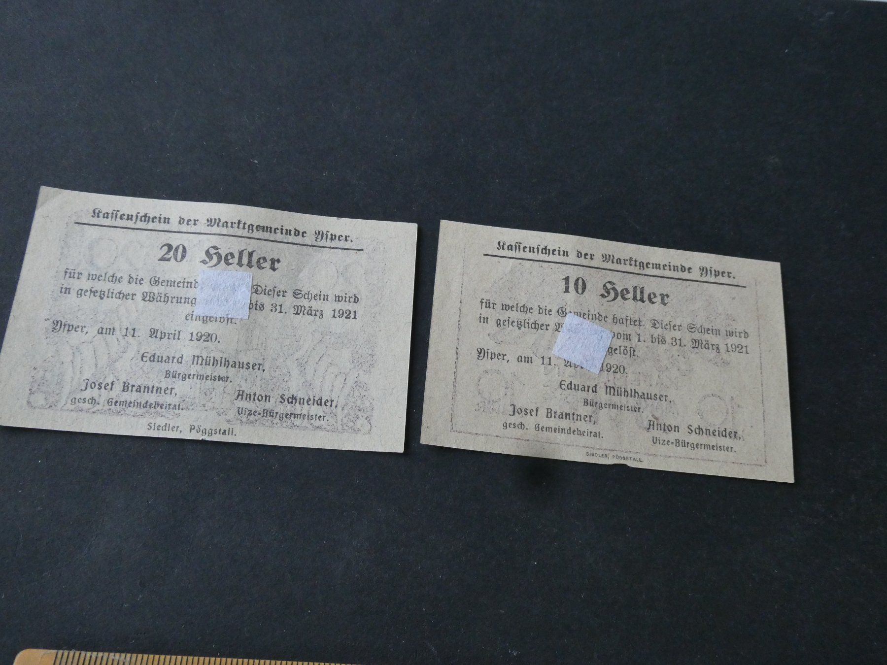 Banknoten: Oesterreich,  Ysper   - Notgeldscheine – Gebraucht aus Hinterforst von Rohusri 1