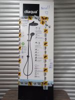 Diaqua Duschsystem Wakuda Push Schwarz Matt Neu