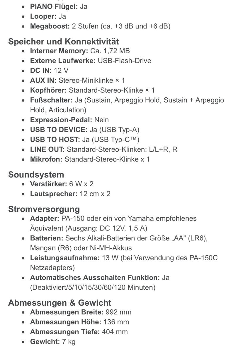 Yamaha Instruments de musique: Yamaha PSR E483 Portable Keyboard – Neuf (Voir description) à Wallisellen par Mercatura 5
