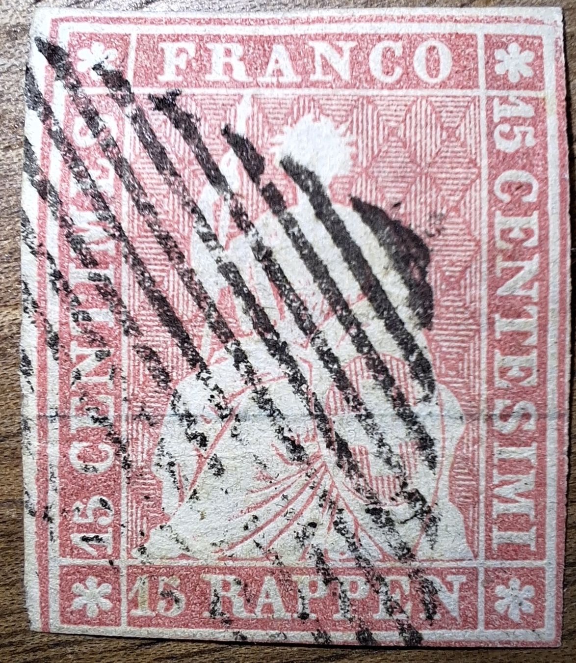 Tutti i francobolli: Strubel 24A3 mit Befund Kat. 240.- – Usato da Balgach venduto da SIMEON27