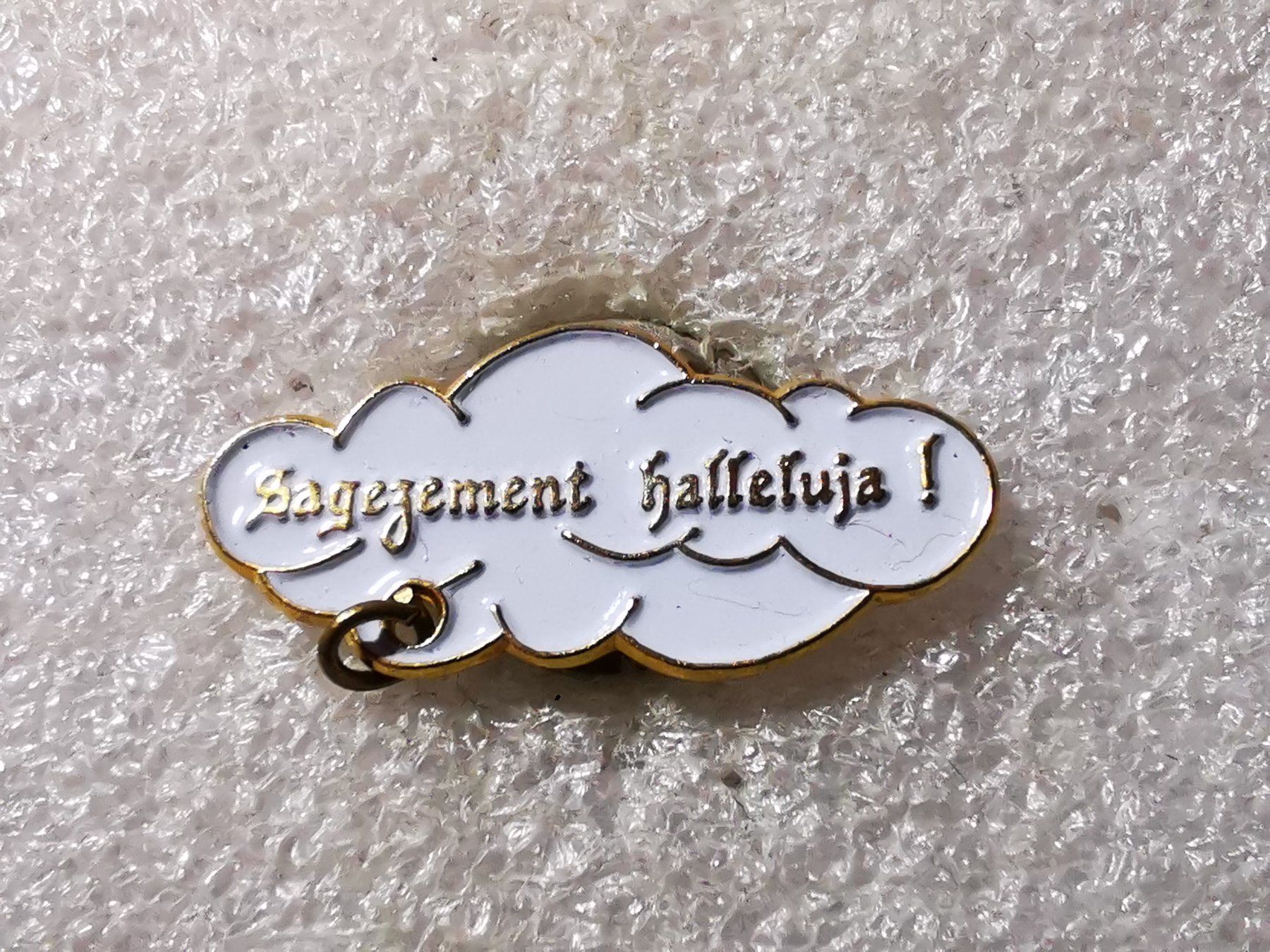 Plaketten & Abzeichen: Ansteckpin 48: Sagement Halleluja – Gebraucht aus Oppligen von Pin-Fall-Shop