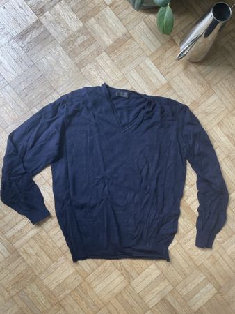 Herren Pullover dunkelblau Navy Blue, Grösse XL V-Ausschnitt