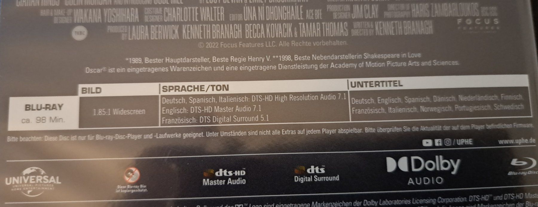 Tous les DVDs: Bluray, Belfast – D'occasion à Oberwil BL par Lioness99 2