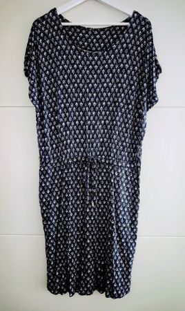 Leichtes Sommerkleid Gr. XL blau/weiss, luftig