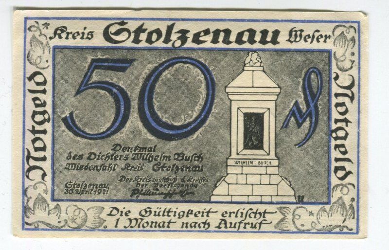 Banconote: Notgeld "50 Pfennig. Stolzenau 1921" – Usato da Basel venduto da Butsch5