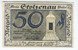Notgeld "50 Pfennig. Stolzenau 1921"