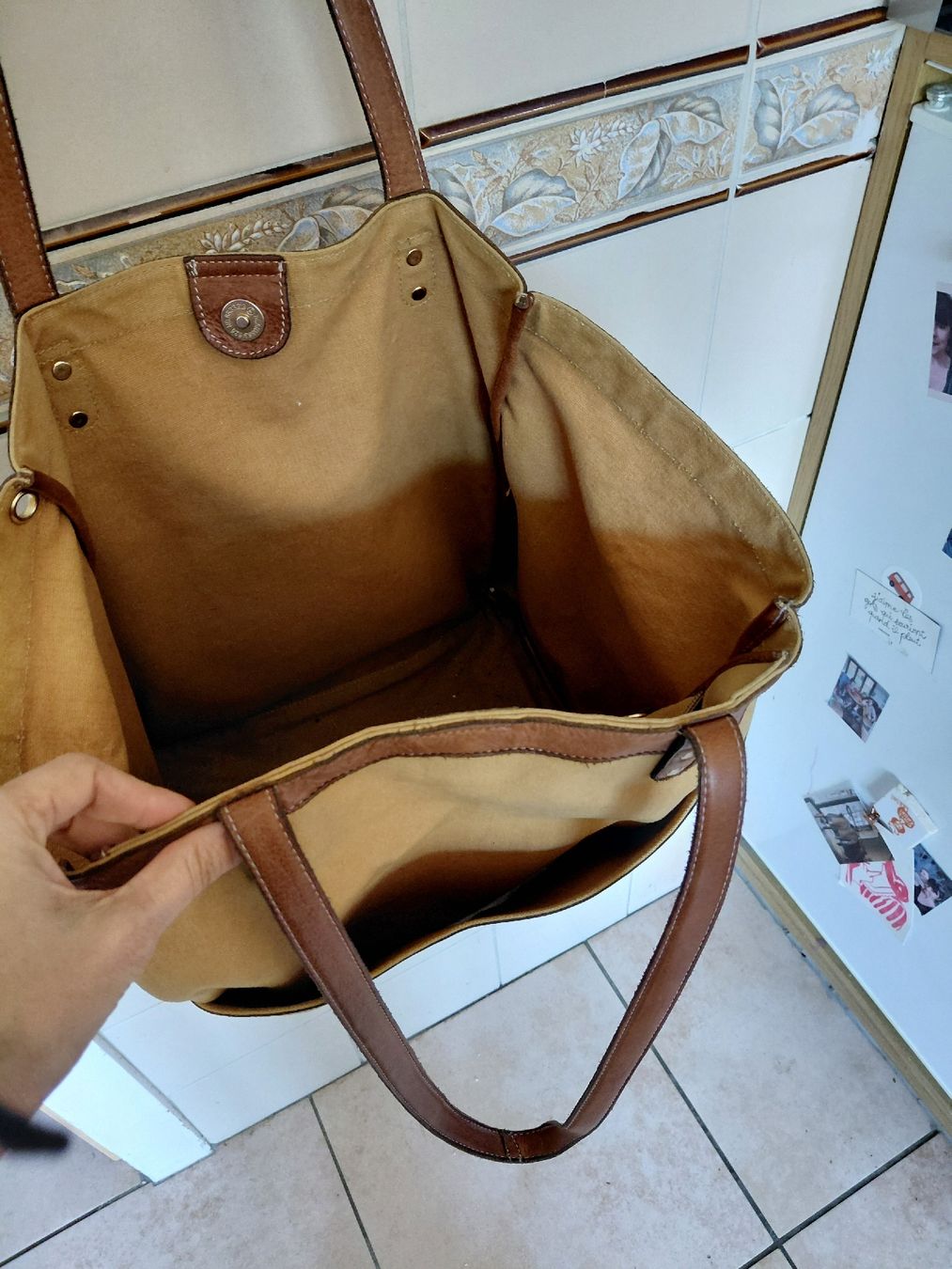 Borse da donna: Sac à main RE:DESIGNED PROJECT toile beige et cuir – Usato da conthey venduto da Sarahaude1 2