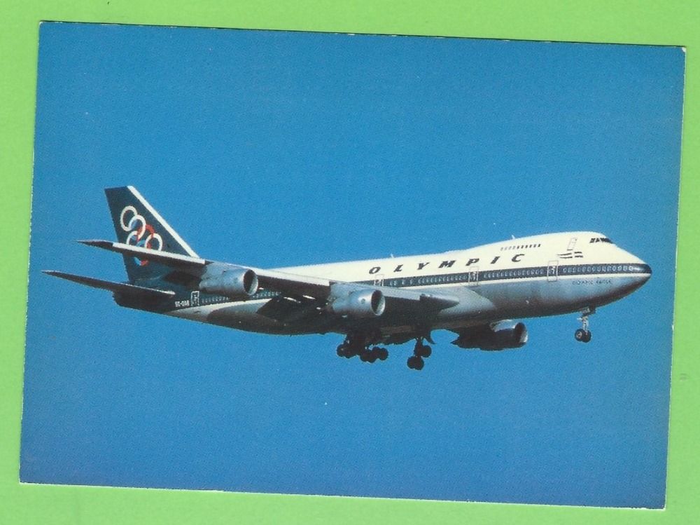 Cartoline postali: Olimpic Boeing 747-284 B – Usato da Zürich venduto da t24_de