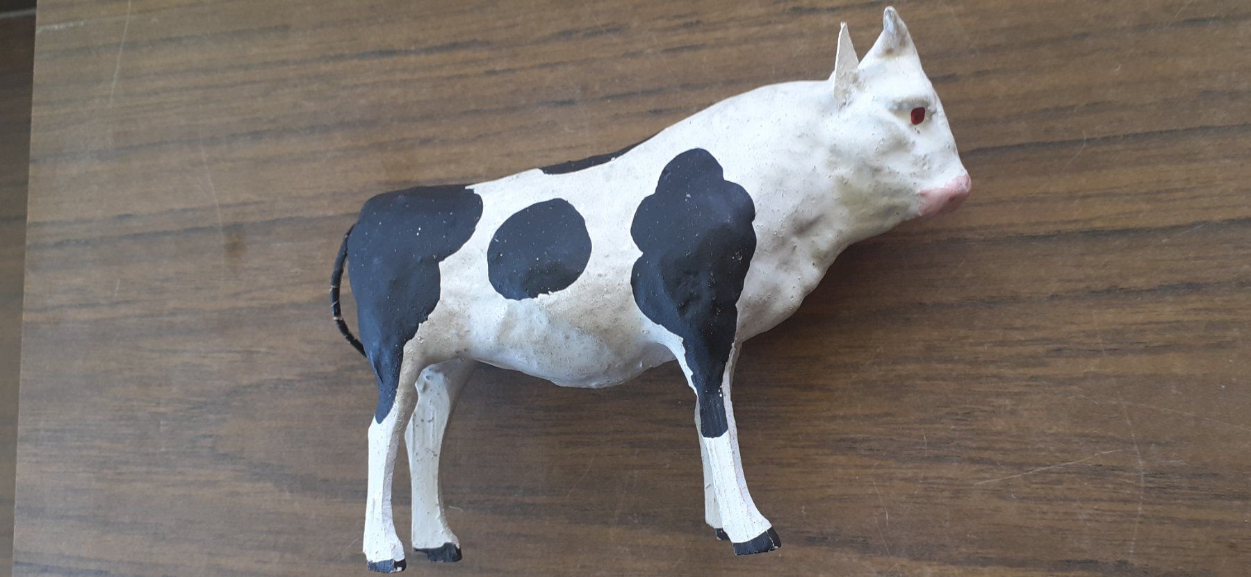 Statuette: Tierfigur Krippenfigur antik - Kuh Nr.2 – Usato da Mörschwil venduto da wunderkiste44 3