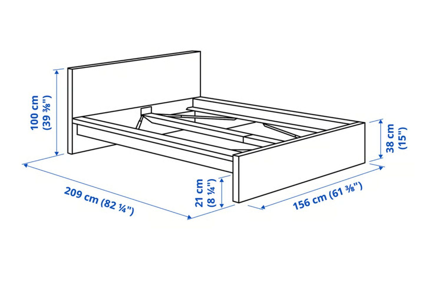 Letti: Bed frame with slatted bed frame 140x200cm - MALM – Usato da Zürich venduto da mei_wvq7 5