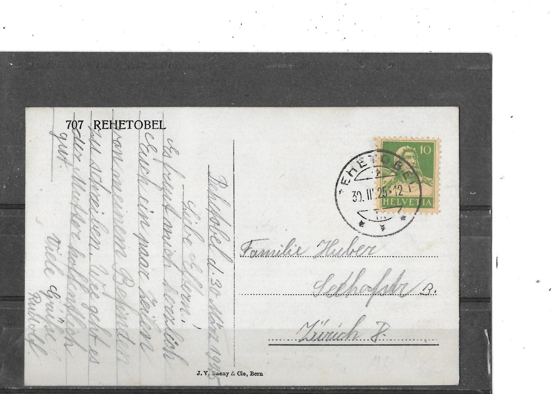Cartoline postali: AR Rehetobel 1925 – Usato da Schocherswil venduto da Wilare 1