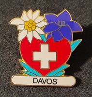 CC785 - Pin DAVOS  Schweiz Enzian Edelweiss