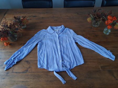 Boho Bluse Basic gestreift blau weiss weicher Stoff