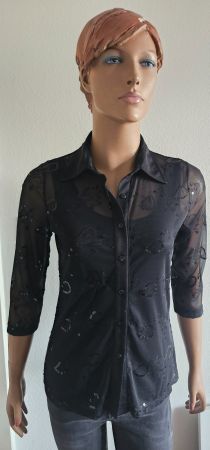 Schwarze Sommer Bluse und Top, Gr. 36, Nadia Nardi
