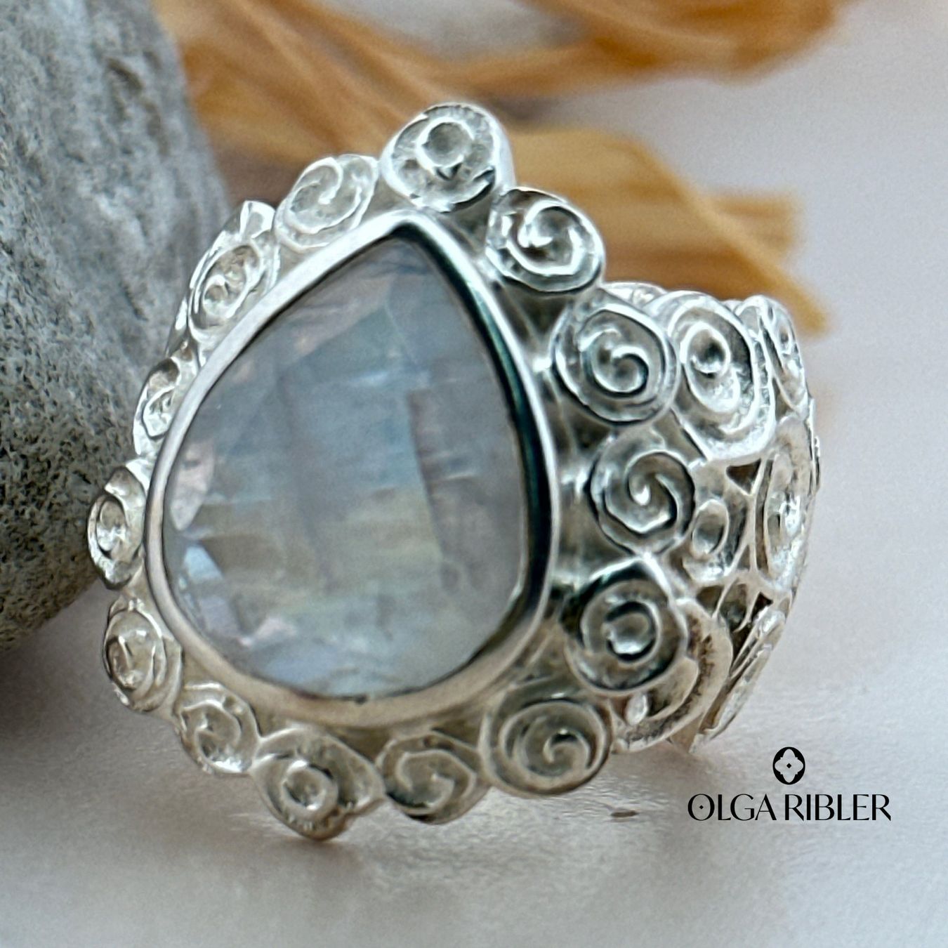 Olga Ribler Ringe: Mondstein Ring Sterling Silber  Ringgrösse 57 – Neu (gemäss Beschreibung) aus Luzern von byolgaribleroutlet 3