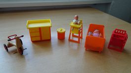 Puppenhaus-Zubehör Kinderzimmer aus Plastik