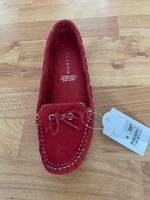 Neue Leder Mokassins, rot, Grösse 38