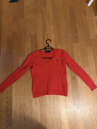Polo Ralph Lauren V-Neck Pullover Red Size S Wool Cashmere