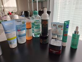 Gesichtspflege angebraucht und neu