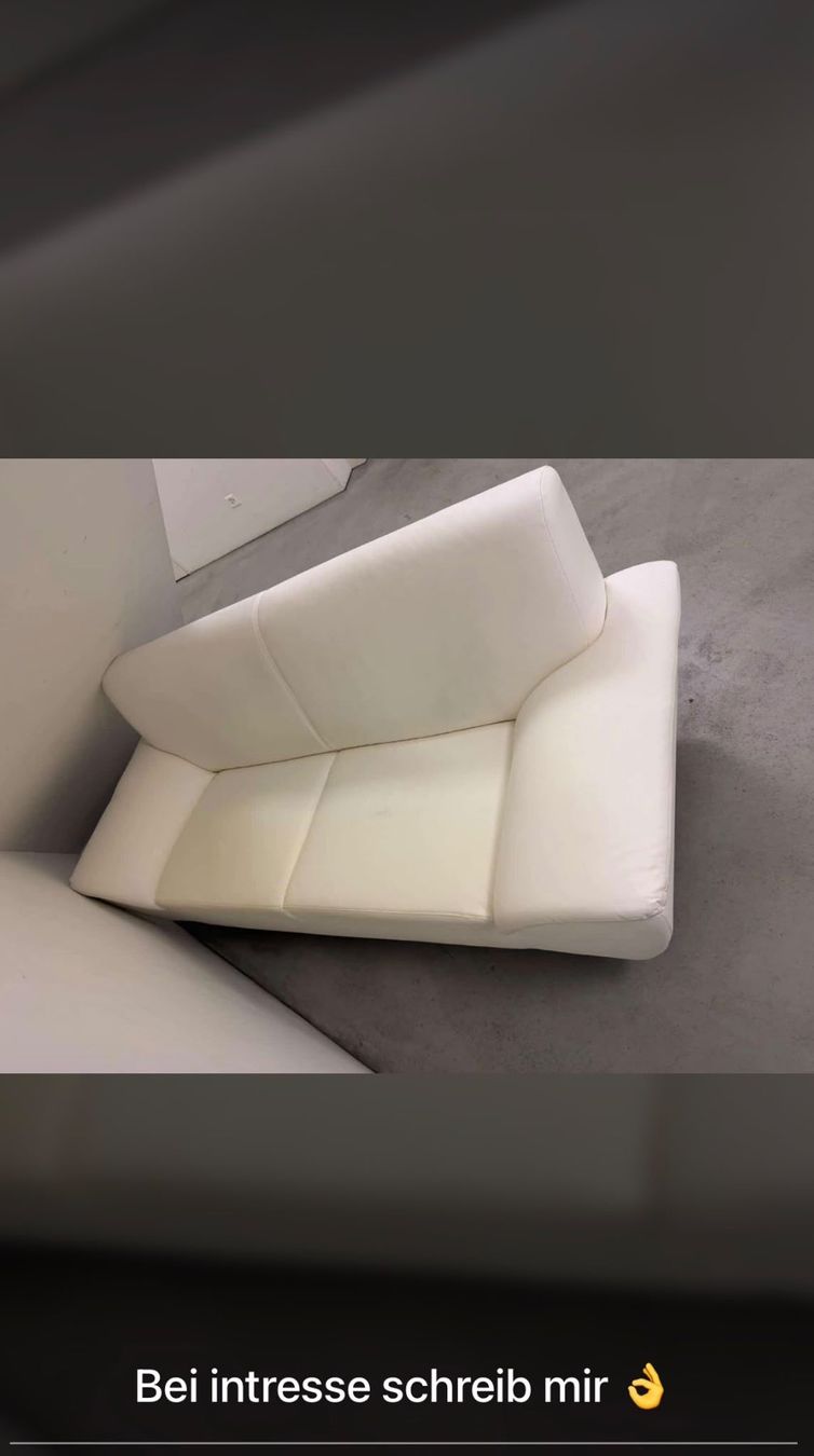 Divani: Sofa Kunstleder in weiss – Usato da Zuchwil venduto da Kaety35