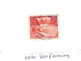 Abarten rote Verfärbung Schweiz Briefmarken