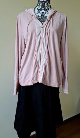 Nile Damen Kapuzenjacke rosa mit Knopfleiste, XL