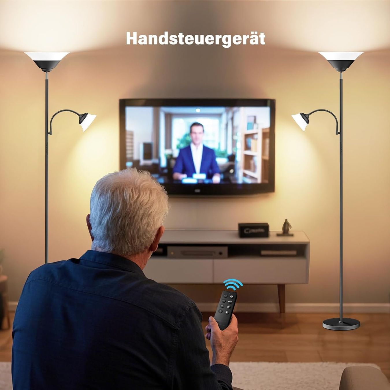 Lampade: LED Stehlampe dimmbar Deckenfluter Leselampe 34W – Nuovo e nell'imballaggio originale da Schaffhausen venduto da tra_6j5m 4