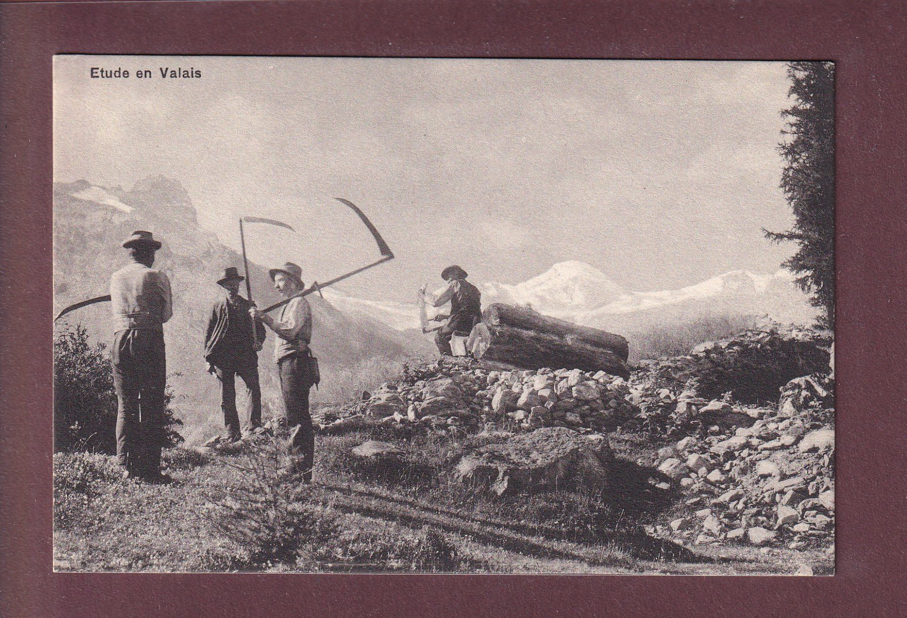 Cartoline postali: Etude en VALAIS - Faucheurs – Usato da Pully venduto da nicecards