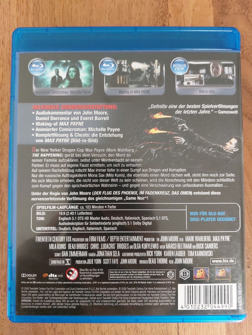 Tutti i DVDs: Blu Ray - Max Payne mit Mark Wahlberg – Usato da Rheinfelden venduto da FilmAuktion 1