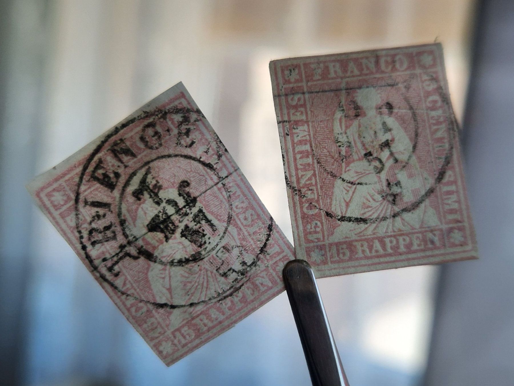 Alle Briefmarken: Strubel 24F, 2 St., 1x sig., ab 1.- – Gebraucht aus Burgdorf von Glossy01 7