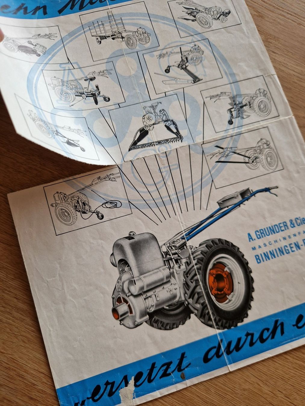 Trattori: Original Prospekt Grunder 3GU Einachser, Traktor – Difettoso da Dürnten venduto da Bachtel84 1