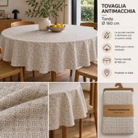 Stain resistant round tablecloth cotton 160 cm new
