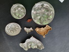 7 alte Backformen aus Kupfer